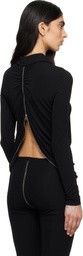 Alexander Wang Black Draped Back Zip Shirt