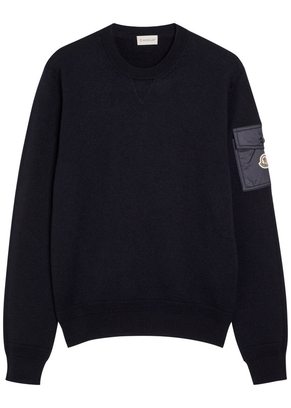 Photo: Moncler Sleeve-pocket Wool Jumper Blue