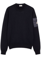 Moncler Sleeve-pocket Wool Jumper Blue