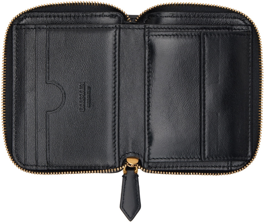 Balmain Black B-Buzz Leather Wallet Balmain