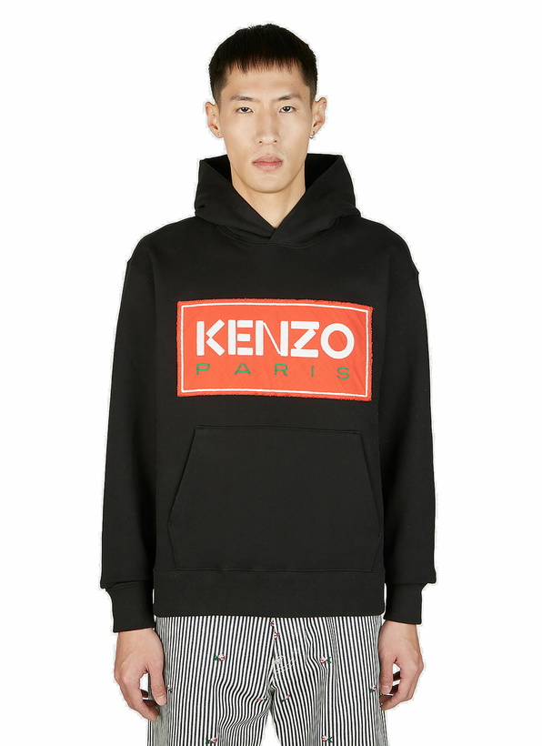 Photo: Logo Patch Hooded Sweatshirt in Black