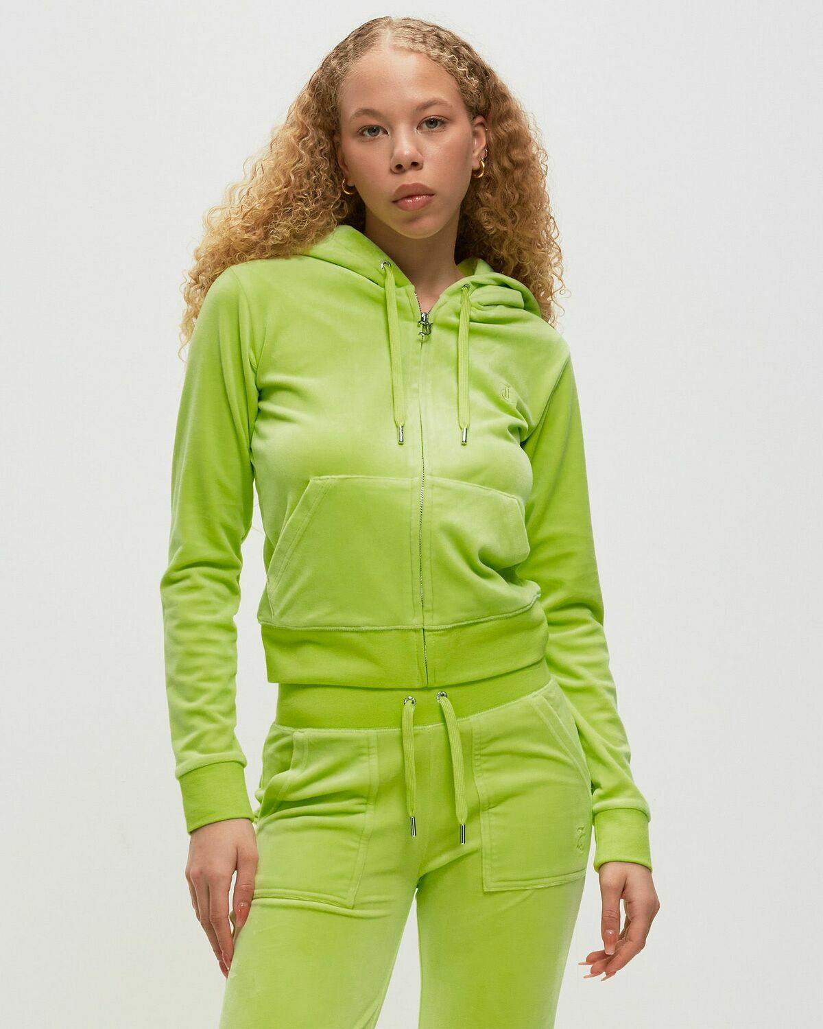 Juicy Couture Classic Velour Robertson Zip Hoodie Green Zippers Juicy Couture