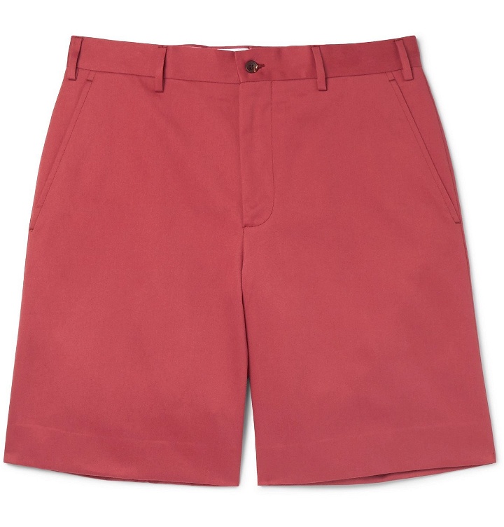 Photo: Anderson & Sheppard - Cotton-Twill Shorts - Red
