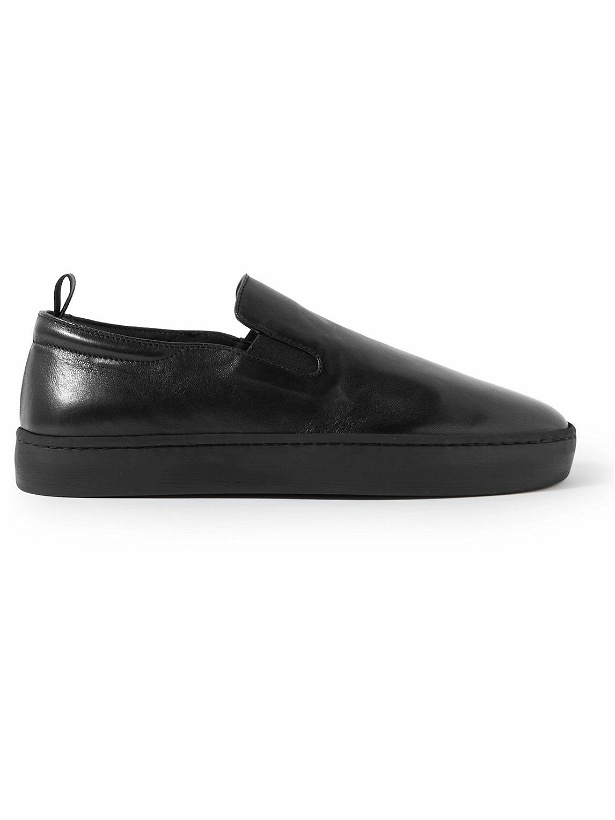 Photo: Officine Creative - Bug Leather Slip-On Sneakers - Black