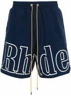 RHUDE Blue Logo-Print Shorts
