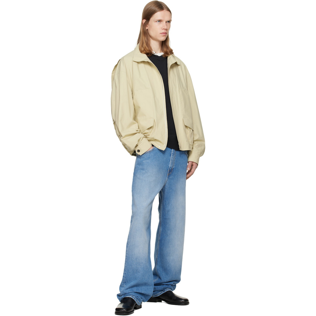 Calvin Klein Collection Beige Donald Bomber Jacket