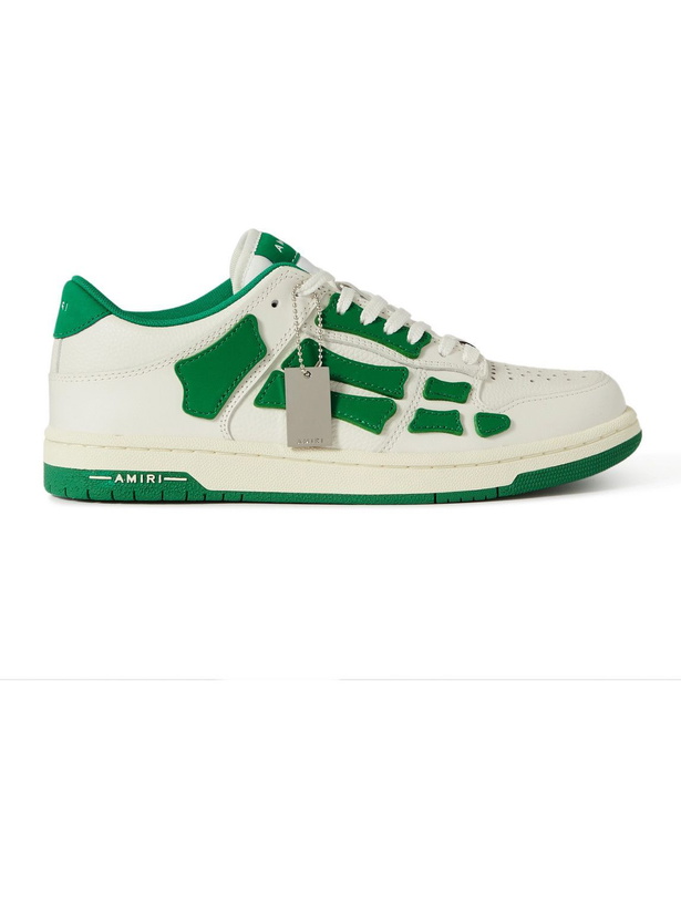 Photo: AMIRI - Skel-Top Colour-Block Leather Sneakers - White