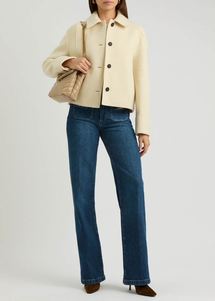 Harris Wharf London Panelled Wool Jacket Off White