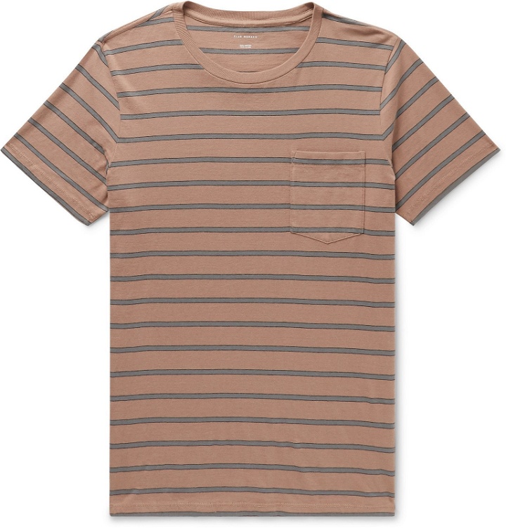 Photo: Club Monaco - Williams Striped Cotton-Jersey T-Shirt - Brown