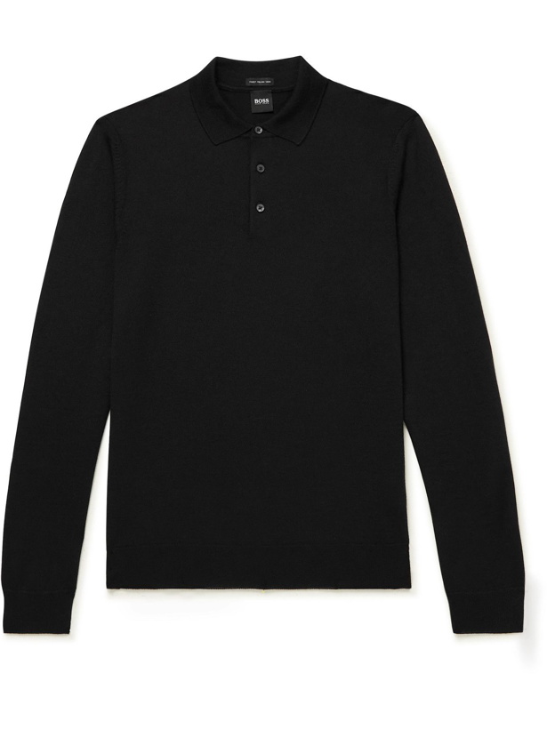 Photo: Hugo Boss - Bono Wool Polo Shirt - Black