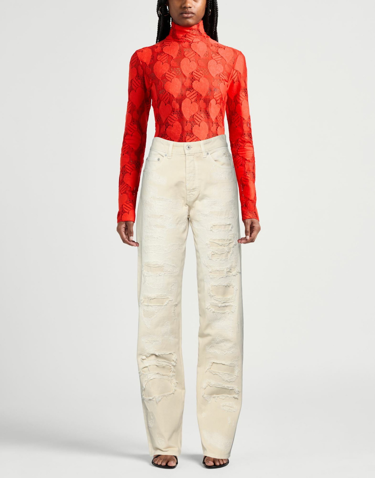 Heron Preston Womens Jeans in Beige