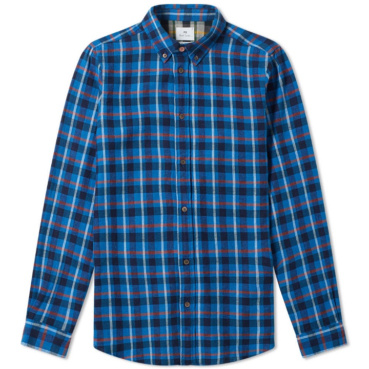 Photo: Paul Smith Tailored Fit Check Shirt Blue