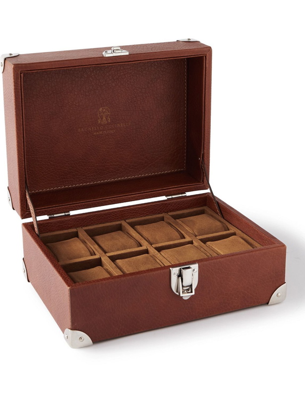 Photo: Brunello Cucinelli - Logo-Print Full-Grain Leather Watch Box