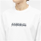 Napapijri Men's Long Sleeve Box Logo T-Shirt in Bright White
