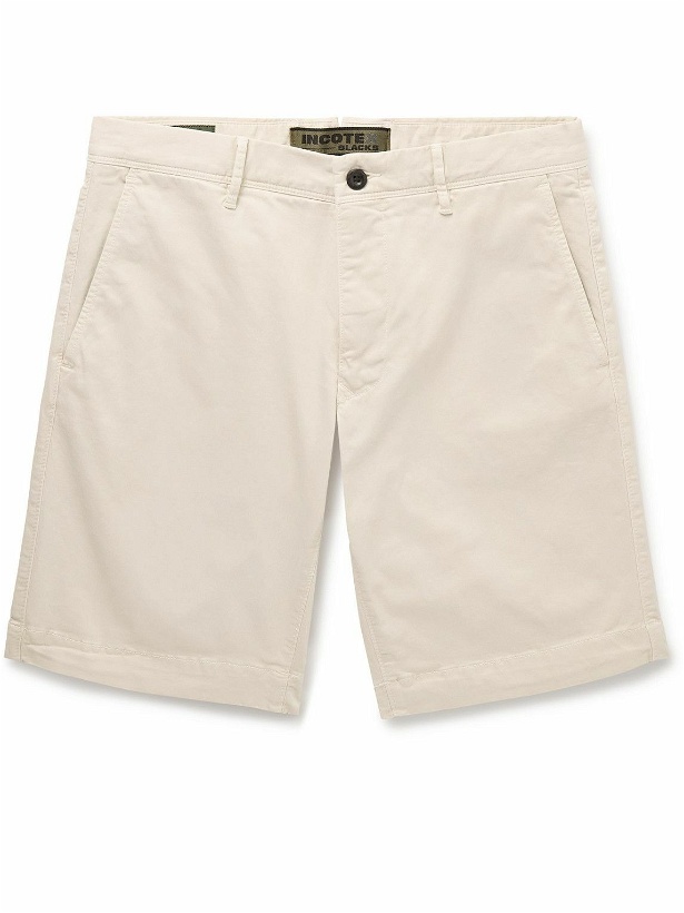 Photo: Incotex - Slim-Fit Stretch-Cotton Twill Bermuda Shorts - Neutrals