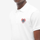 Moncler Men's Heart Logo Polo Shirt in White