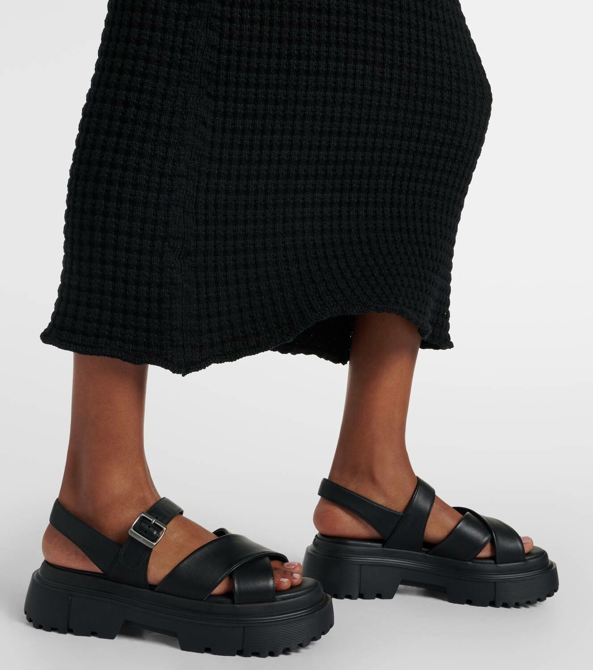 Hogan H644 leather platform sandals Hogan