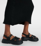 Hogan H644 leather platform sandals
