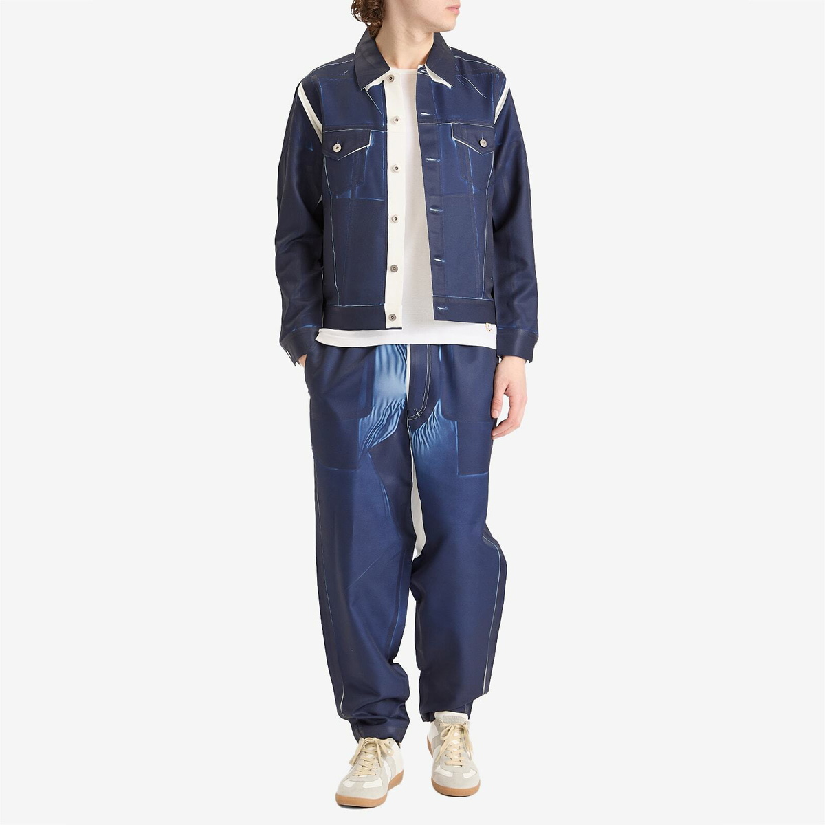 Comme des Garçons SHIRT Men's Garment Printed Twill Trucker Jacket