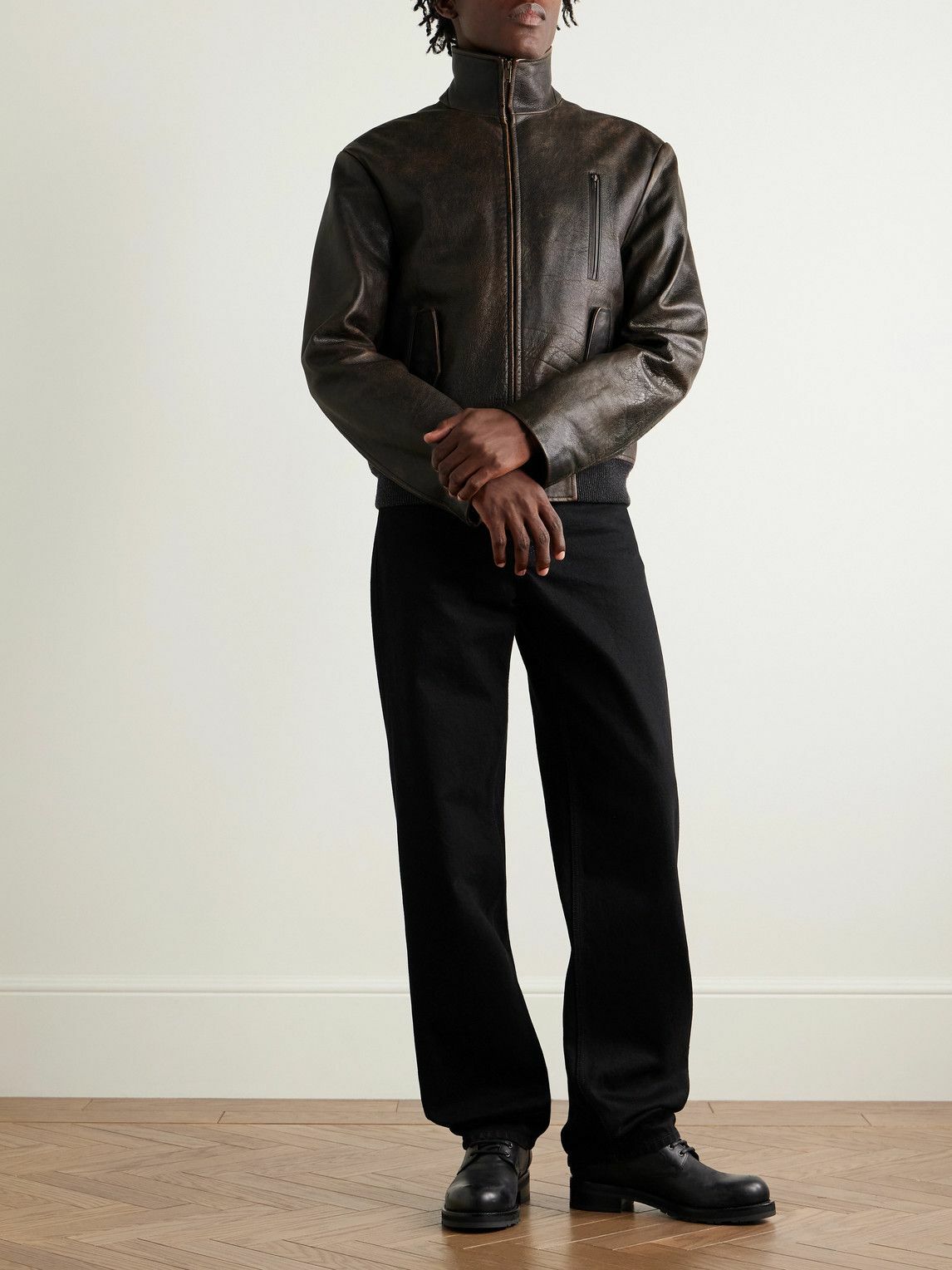 The Row - Akia Leather Jacket - Brown