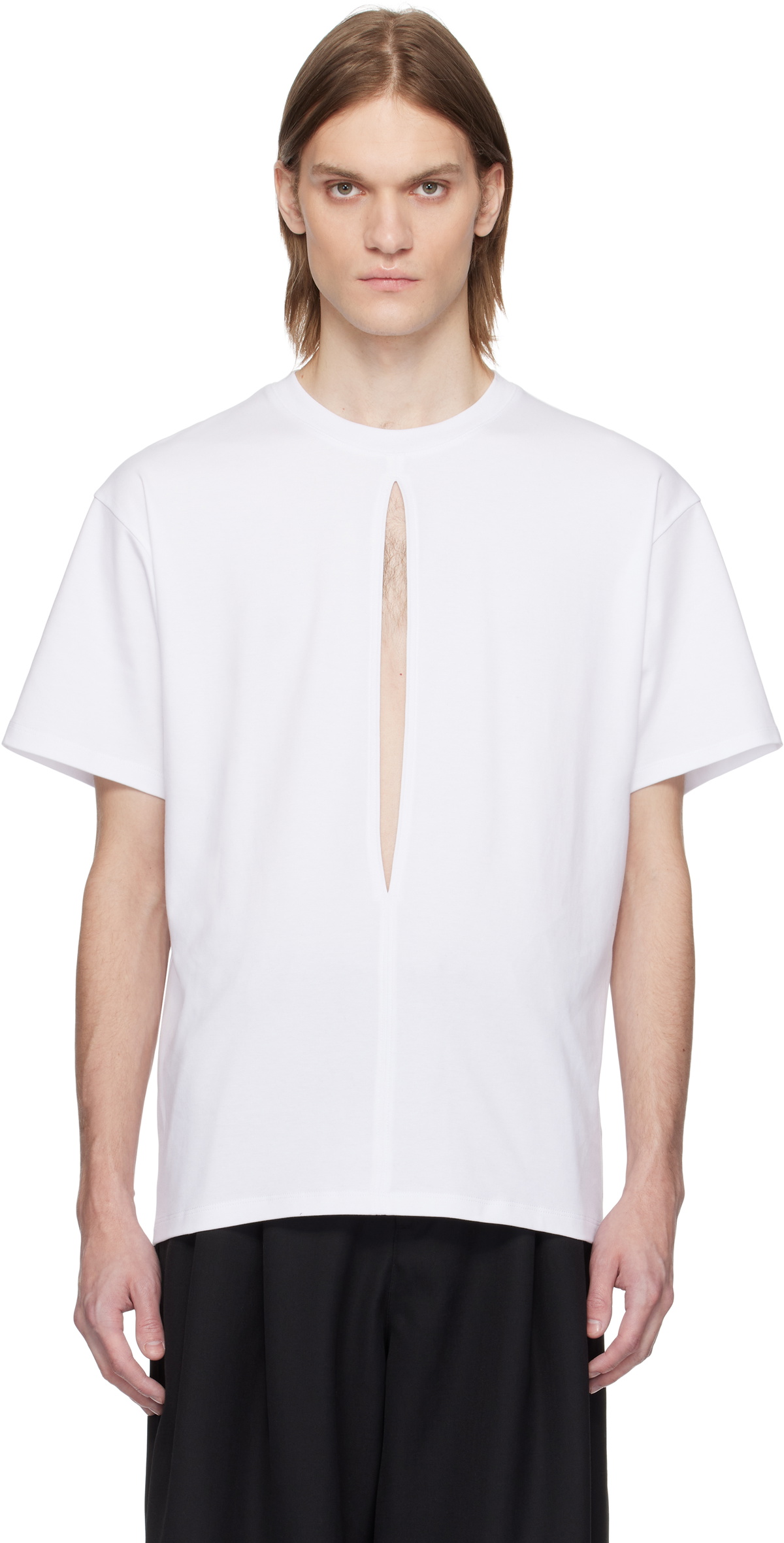 LGN Louis Gabriel Nouchi White Slit T-shirt