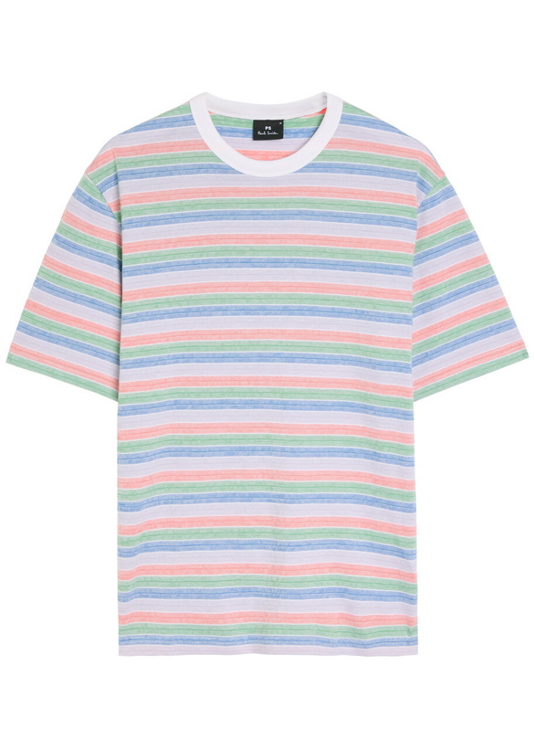 Photo: PS Paul Smith Striped Stretch-cotton T-shirt Multicoloured 1