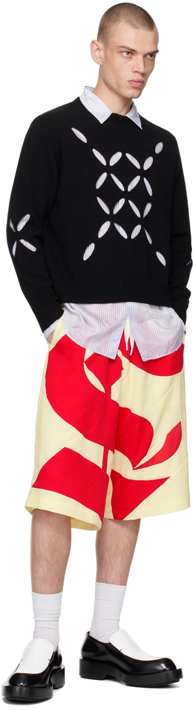 Stefan Cooke SSENSE Exclusive Black Wool Slashed Sweater