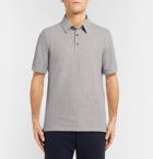 Brioni - Herringbone Cotton-Jersey Polo Shirt - Men - Gray