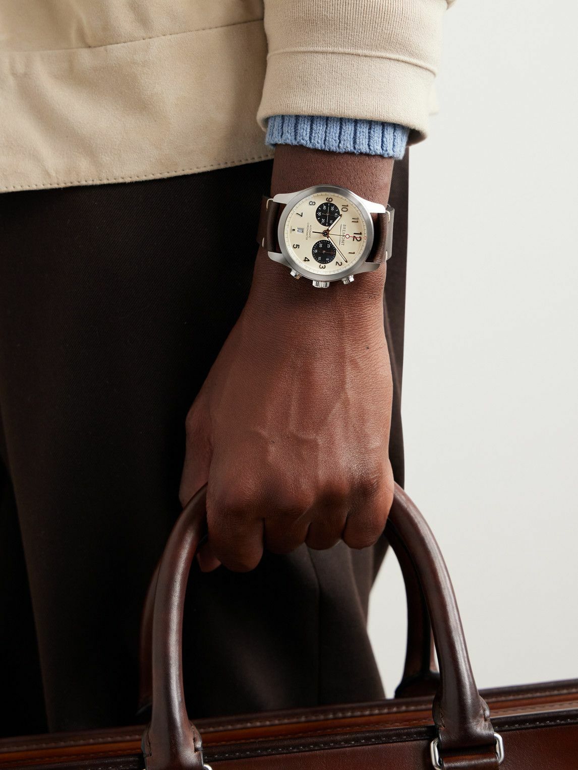 Bremont - ALT1-C Automatic Chronograph 43mm Stainless Steel and Leather Watch, Ref. No. ALT1-C2-CR-SS-R-S