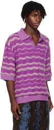 VITELLI Purple Striped Polo