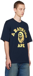 BAPE Navy College T-Shirt