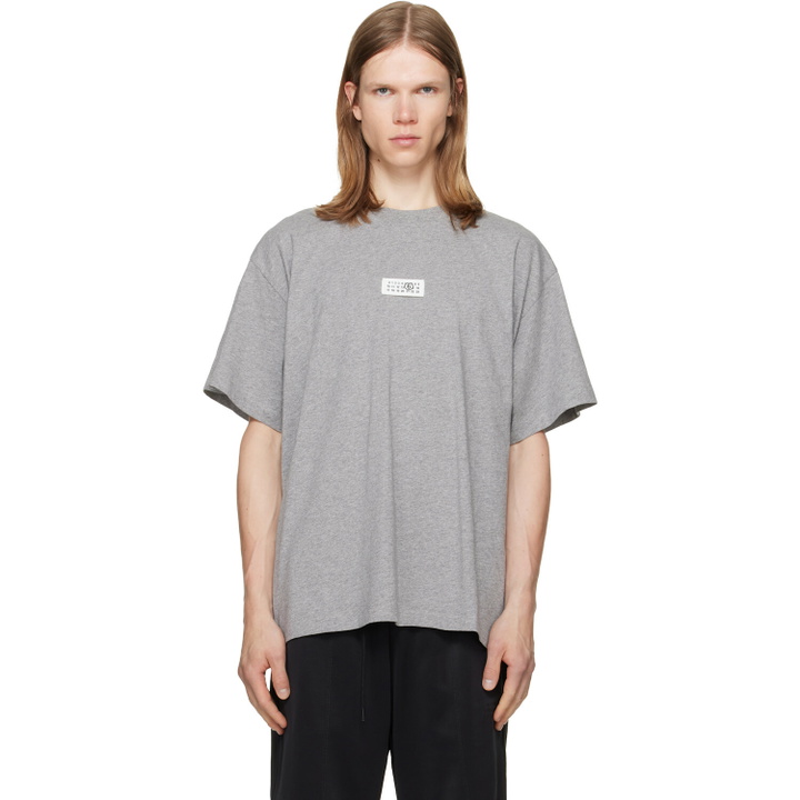 Photo: MM6 Maison Margiela Gray Numeric Cotton T-shirt