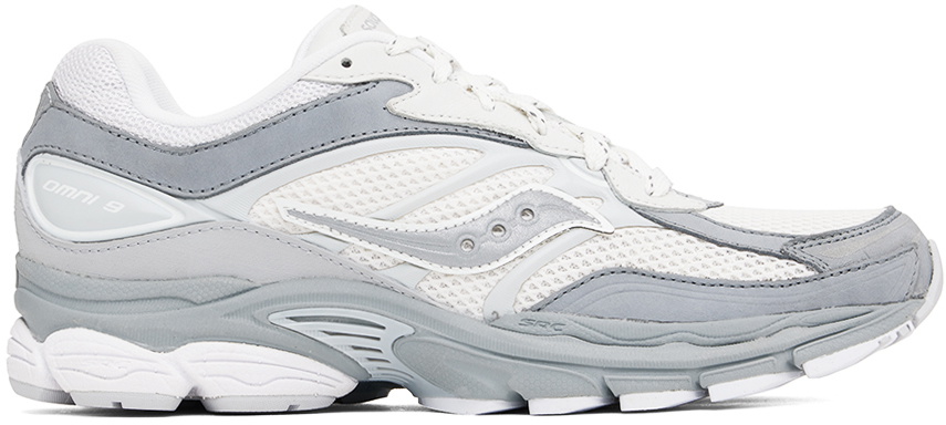 Saucony Gray & White Progrid Omni 9 Sneakers Saucony