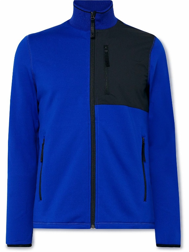 Photo: Aztech Mountain - Slim-Fit Panelled Stretch-Jersey and Ripstop Base Layer - Blue