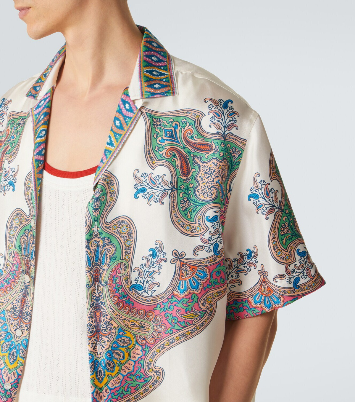 Etro Paisley silk twill bowling shirt