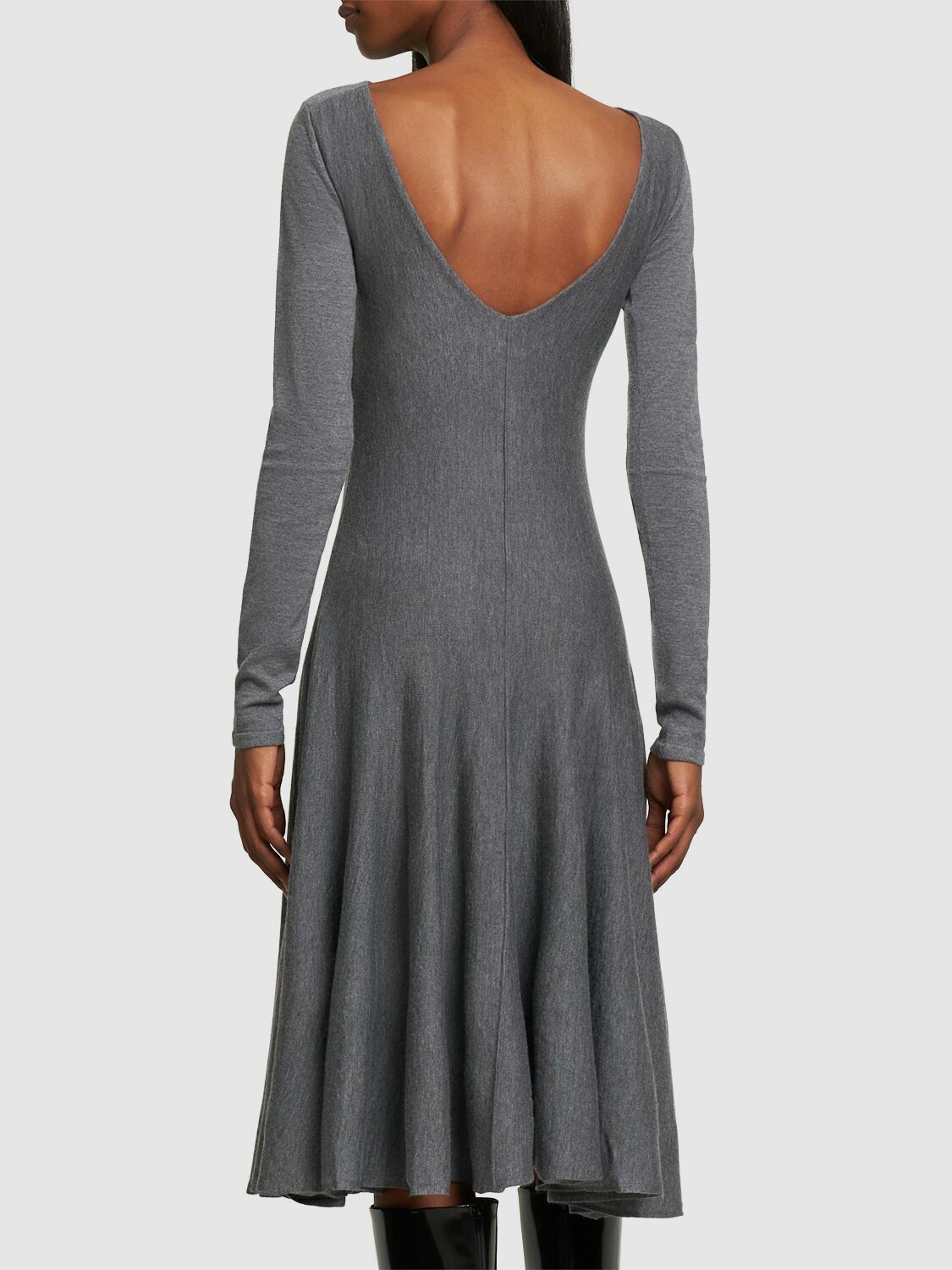 knee length dresses for ladies Siena Wool-Cashmere Midi Dress - Black