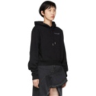 Off-White Black Quotes Cropped Hoodie