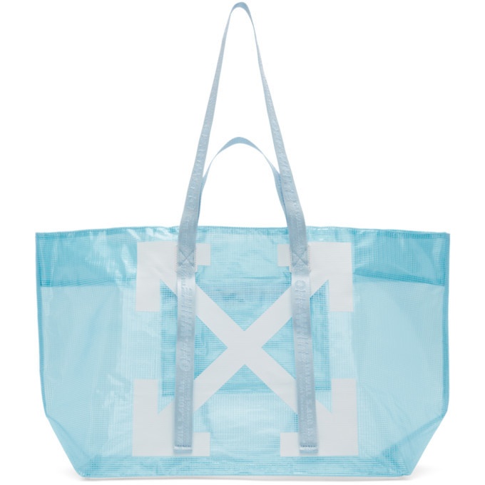 Photo: Off-White Blue PVC Arrows Commercial Tote