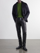 TOM FORD - Double-Breasted Brushed Cashmere, Mohair and Silk-Blend Knitted Blazer - Black