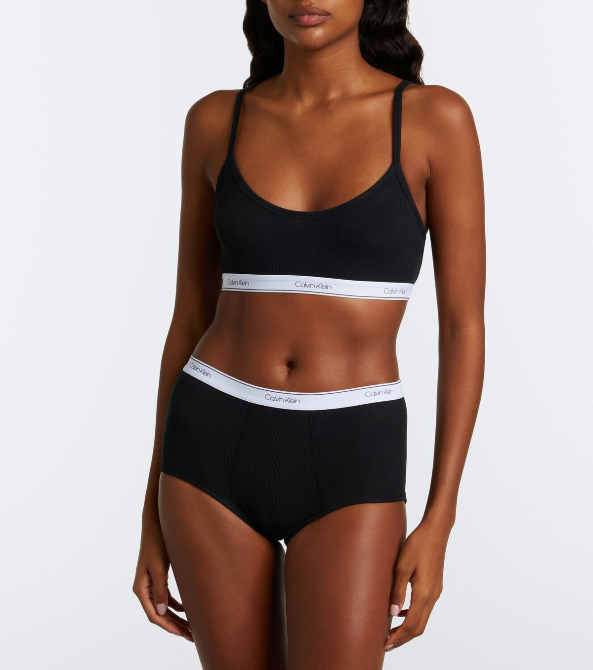 Calvin Klein Collection Sienna ribbed-knit cotton-blend bralette