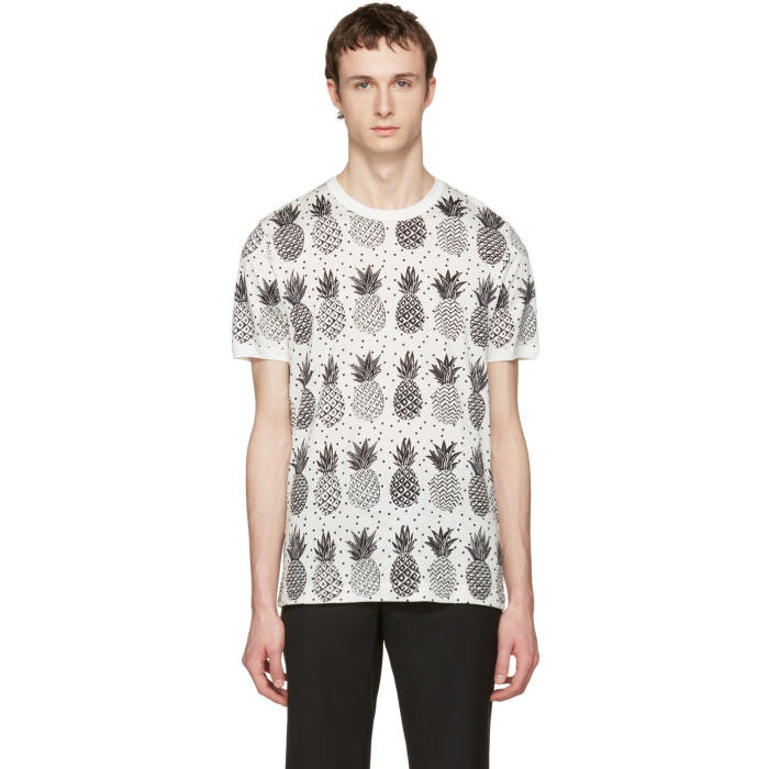 Photo: Dolce and Gabbana White Pineapple T-Shirt