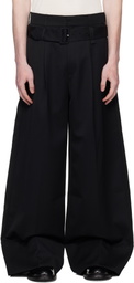 Simone Rocha Black Wide Leg Multi Belt Loop Trousers