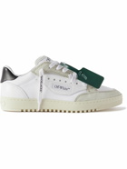Off-White - 5.0 Canvas, Suede and Leather Sneakers - White