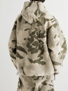 FEAR OF GOD ESSENTIALS - Logo-Appliquéd Camouflage-Print Fleece Half-Zip Hoodie - Green