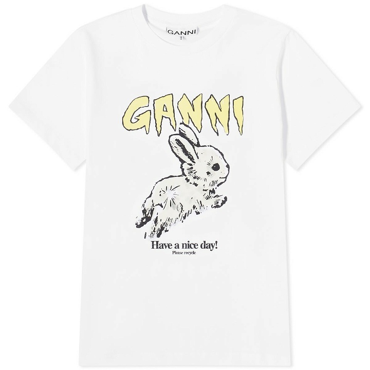 Photo: GANNI Women's Bunny relaxed t-shirt in Bright White