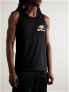 Nike Training - Essentials Slim-Fit Logo-Print Cotton-Blend Dri-FIT Tank Top - Black