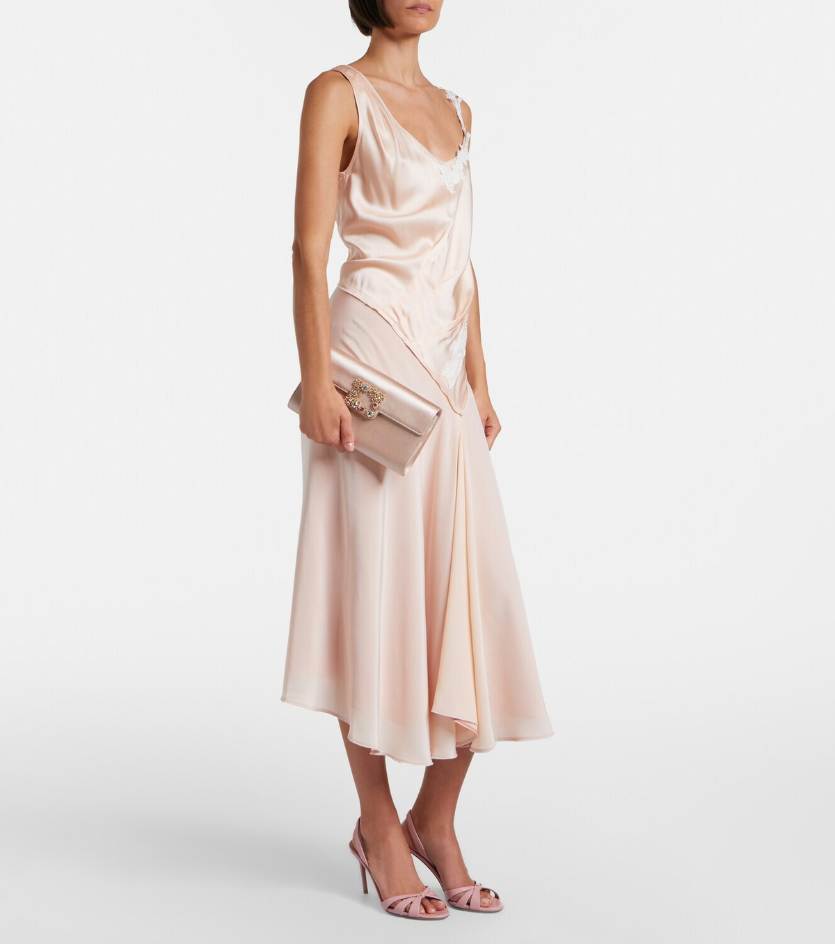 Roger Vivier Efflorescence embellished satin clutch