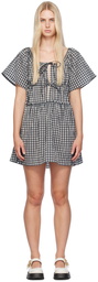 GANNI Off-White & Gray Check Minidress