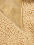 OrSlow - Boa Cotton-Corduroy Trimmed Faux Shearling Jacket - Neutrals