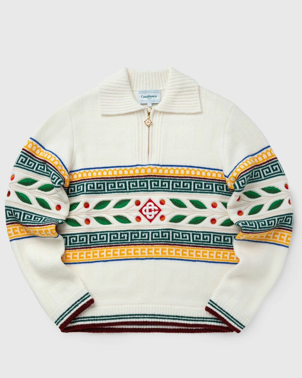 Casablanca Lauriel Olympique Jumper White Half Zips Casablanca